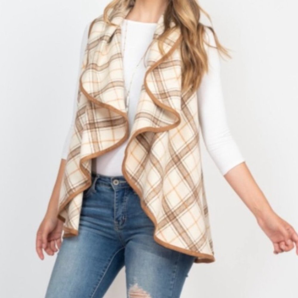 Women's Plaid Vest Size Small